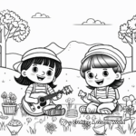 Garden Picnic Coloring Pages for May 2