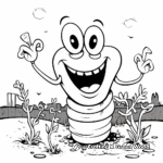 Gardening with Earthworms Coloring Pages 3