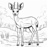 Gazelle in the Savanna Coloring Pages 3