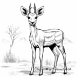 Gazelle in the Savanna Coloring Pages 4