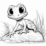 Gecko In Natural Habitat Coloring Worksheets 2