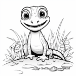 Gecko In Natural Habitat Coloring Worksheets 3