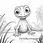 Gecko In Natural Habitat Coloring Worksheets 4