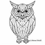 Geometric Long-Eared Owl Coloring Sheets 1