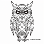 Geometric Long-Eared Owl Coloring Sheets 2