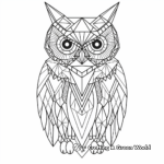 Geometric Long-Eared Owl Coloring Sheets 3