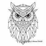Geometric Long-Eared Owl Coloring Sheets 4
