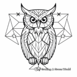 Geometric Owl Night Sky Coloring Pages 1