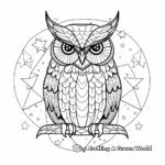 Geometric Owl Night Sky Coloring Pages 2