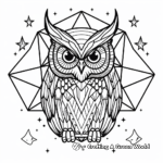 Geometric Owl Night Sky Coloring Pages 3
