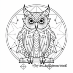 Geometric Owl Night Sky Coloring Pages 4