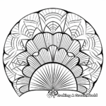 Geometric Patterned Fan Coloring Pages for Adults 1