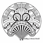 Geometric Patterned Fan Coloring Pages for Adults 4