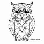 Geometric Screech Owl Coloring Pages for Bird Enthusiasts 2