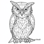 Geometric Screech Owl Coloring Pages for Bird Enthusiasts 4