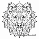 Geometric Wolf Mandala Coloring Pages 3