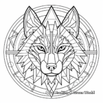 Geometric Wolf Mandala Coloring Pages 4