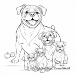 Georgia Bulldog Family Coloring Pages: Dad, Mom and Pups 1