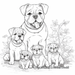 Georgia Bulldog Family Coloring Pages: Dad, Mom and Pups 3