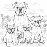 Georgia Bulldog Family Coloring Pages: Dad, Mom and Pups 4