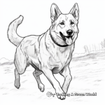 German Shepherd in Action Coloring Pages 4
