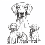 German Shorthaired Pointer Family Coloring Pages 1