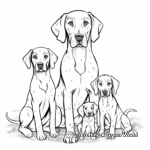 German Shorthaired Pointer Family Coloring Pages 2