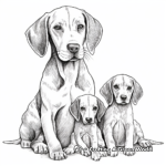 German Shorthaired Pointer Family Coloring Pages 4