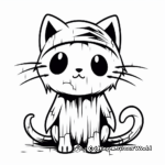 Ghostly Cat Coloring Pages 3