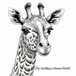 Ghostly White Giraffe Coloring Sheets 1