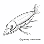 Giant Squid in Deep Ocean Coloring Pages 2
