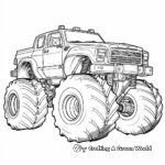 Giant Wheels Police Monster Truck Coloring Pages 1