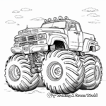 Giant Wheels Police Monster Truck Coloring Pages 2