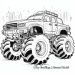 Giant Wheels Police Monster Truck Coloring Pages 3