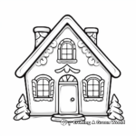 Gingerbread House Christmas Card Coloring Pages 1
