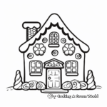 Gingerbread House Christmas Card Coloring Pages 2