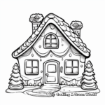 Gingerbread House Christmas Card Coloring Pages 4