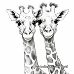 Giraffe Duo Coloring Pages – Male and Female 1