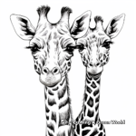 Giraffe Duo Coloring Pages – Male and Female 2
