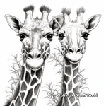 Giraffe Duo Coloring Pages – Male and Female 3