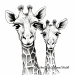 Giraffe Duo Coloring Pages – Male and Female 4