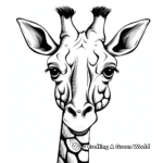 Giraffe Head Coloring Pages with a Safari Background 1