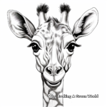 Giraffe Head Coloring Pages with a Safari Background 2