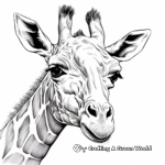 Giraffe Head in Natural Scenery Coloring Pages 3
