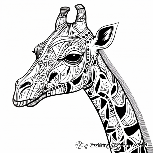 Giraffe Head Coloring Pages Free & Printable!