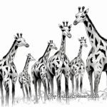 Giraffe Herd Coloring Pages 1