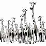 Giraffe Herd Coloring Pages 2