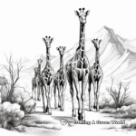 Giraffes Migrating Realistic Coloring Pages 3
