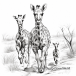 Giraffes Migrating Realistic Coloring Pages 4