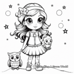 Girl Owl at Night Coloring Pages 4